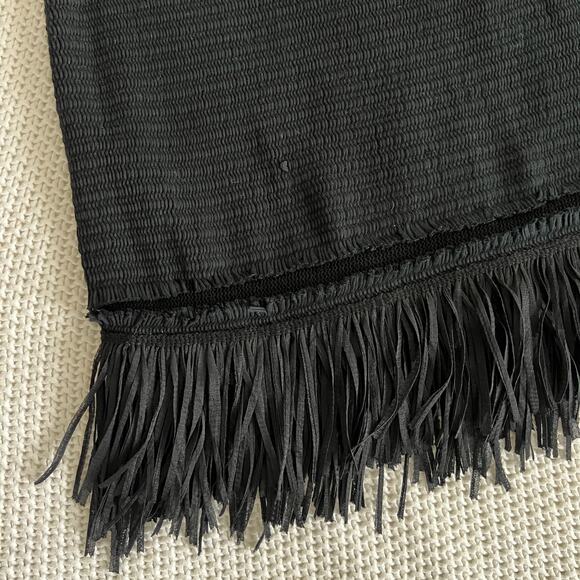 CLUB MONACO Fredrikah Fringe Knit Sweater Skirt In Black Size S - Picture 5 of 10